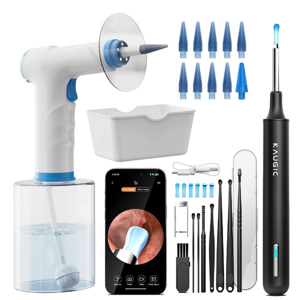 Electric Ear Wax Removal with 1080P Ear Camera, Water Powered