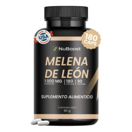 Nuboost Melena De León Hongo Puro 180 Capsulas Hecho En Usa Sin Sabor