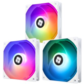 TR TL-C12CW-S X3 CPU Cooling Fan 120mm White ARGB Cooler 4 Pin PWM Silent Computer Fan with S-FDB Bearing Included Up to 1550RPM Cooler (3 Quantities)