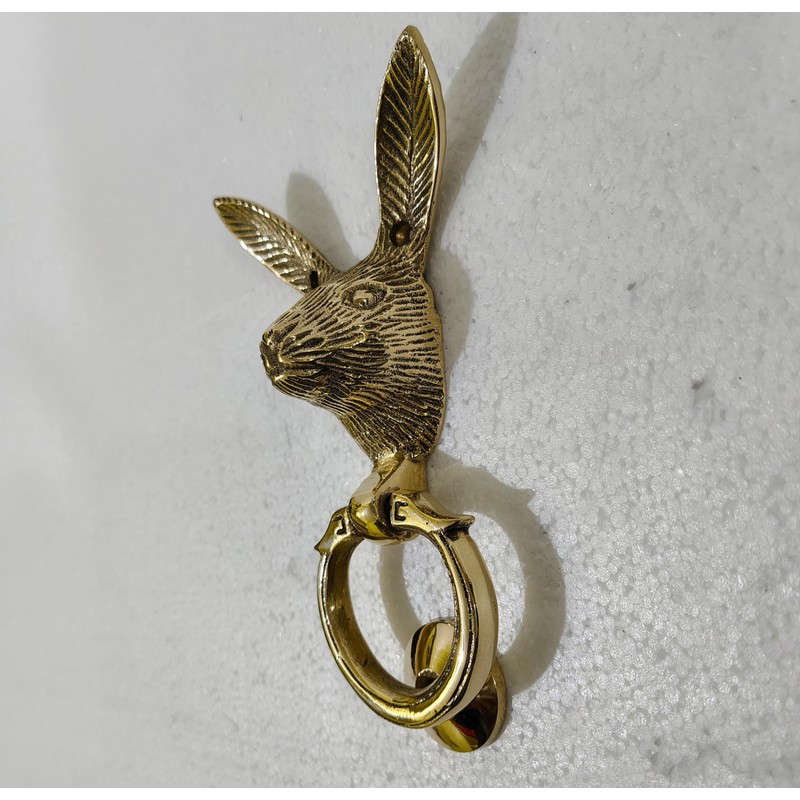 Solid Brass Rabbit Face Door Knocker for Front Door Georgious