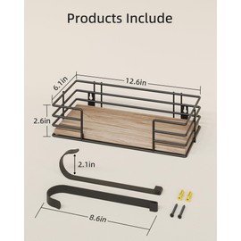 THYGIFTREE Ironing Board Holder Wall Mount, Metal Ironing Board Hanger with Shelf Laundry Room Accessories Holder for Holder for Ironing Board and Iron on Wall