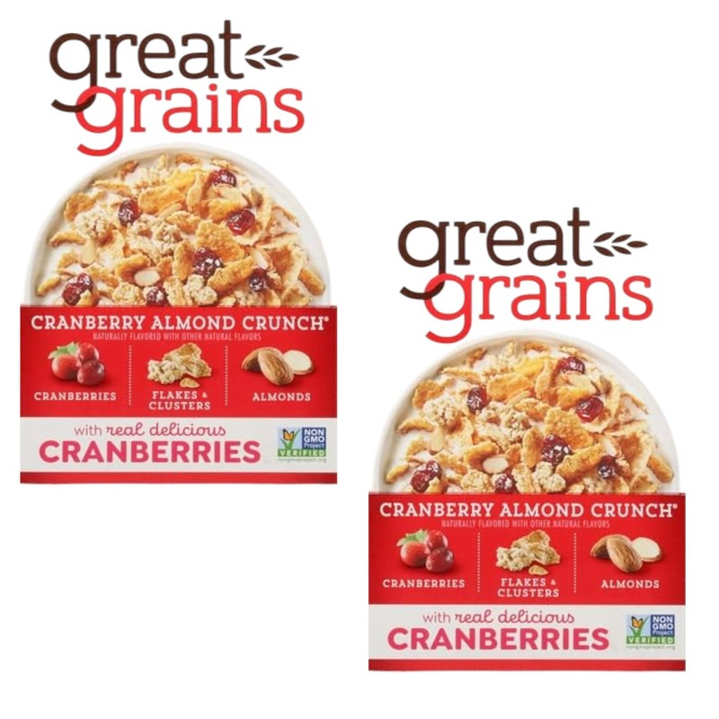Great Grains Cranberry Almond Crunch Cereal, 14 oz, Pack of