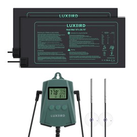 LUXBIRD 2 Pack 10"x 20.75" Seedling Heat Mat and Digital Thermostat Controller Combo Set (120v US Plug)