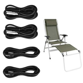 XXLKVSK 4Pcs Gravity Chair Repair Cord Replacement Cord, Replacement Elastic Cords for Sunloungers Garden Lounger Deck Chair (Black)