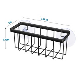 kickic Sponge Holder for Kitchen Sink,Kitchen Sponge Holder,Sink Caddy for Sponges,Soap(Black)