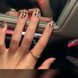 24 Pcs Nail Tips, Adult Sweet and Spicy Leopard Nails, Feminine and Stylish Design