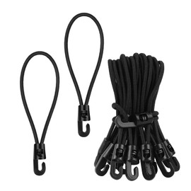 Elastic Bungee Cords with Hooks 10cm – 20 Pack Nylon Tarp Ties – Heavy Duty Tent Bungee Straps for Camping, Outdoor, Canopy, Tarpaulin, and Shelter Setup