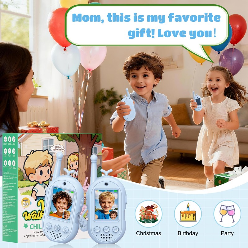 Video Walkie Talkies for Kids-2 Pack, Kids Walkies Talkies