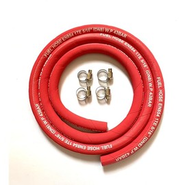 Fuel Line Hose 5AN 5/16 Inch High Pressure Hose 2.8Mpa 400PSI 8mm 5FT for Fuel Systems Engines Tube Hose (Attached Hose Clamp)