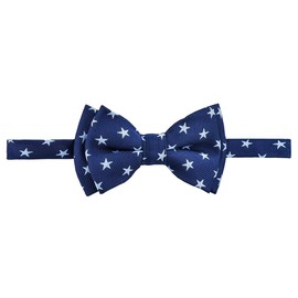 Retreez Pajarita de microfibra tejida con diseño de estrellas, Azul marino con estrellas de color azul claro., 6-18 Meses