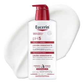 EUCERIN Gel Crema Hidratante Corporal pH5 350ml, Textura Ultraligera, Dexpantenol, Hidratación Diaria, Piel Sensible y Seca