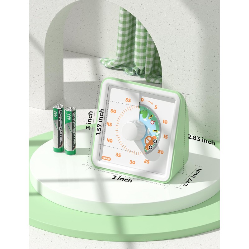 LIORQUE 60 Minute Visual Timer for Kids, Visual Countdown Timer