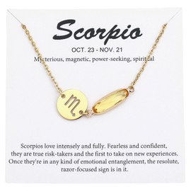 TGOLM 14k Gold Plated Scorpio Sign November Birthstone Crystal Bracelet for Women Birthday Gift