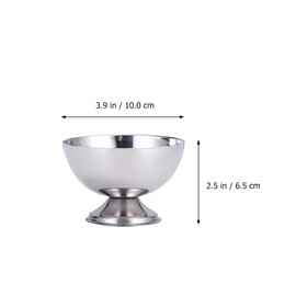 ULTECHNOVO 1pc Stainless Steel Ice Cream Bowls, Metal Dessert Salad Cup Dessert Bowls Ice Cream Cups for DIY Fruit Yogurt Pudding Home Kitchen Restaurants Supplies, 10.7X6.5CM