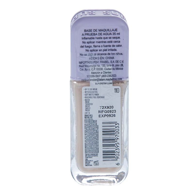 Base Maquillaje Maybelline tono 110 35ml