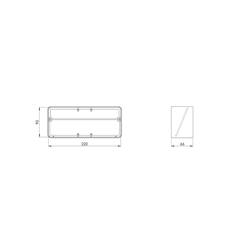 Steinberg14 Flat Duct Connector 220 x 90 mm / 8.7
