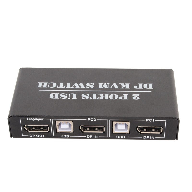 DisplayPort KVM Switch 2 Ports 4K 60Hz Dual Mode Aluminum