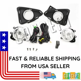 CONCEPT AUTOMOTIVE LIGHTS For 2016-2018 Toyota RAV4 Fog Lights Lamps with LED Bulbs &Assembly Set L&R Side