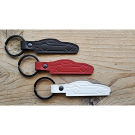 Boostnatics Embossed Leather Keychain for Corvette C4 Key Fob - Red