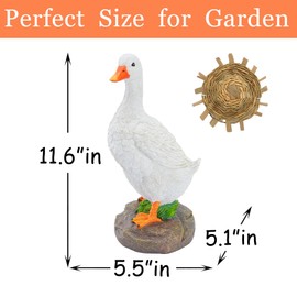 Noegrus Realistic Duck Statues, Funny Duck Fence Decoration, Resin Duck Decor, Outdoor Animal Statue, Duck Sculpture, Perfect for Home Garden Stairs, Farm, Patio, Backyard (11.6 in)
