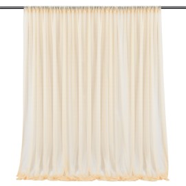 Backdrop Curtain Champagne 1.5x2.15m Yarn Durable Backdrop Drape for Wedding Party