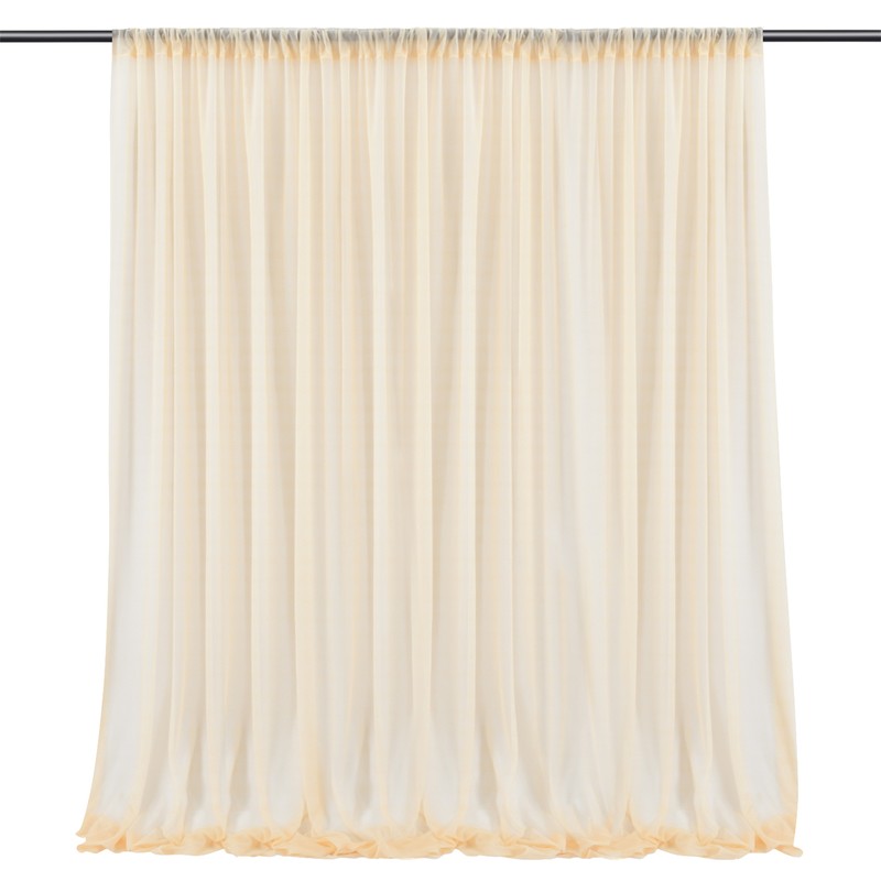 Backdrop Curtain Champagne 1.5x2.15m Yarn Durable Backdrop Drape for Wedding