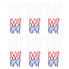 PATIKIL 8 Loops 12" Dia. Mini Basketball Net Replacement, 6 Pack PP Basketball Hoop Net Rim Nets Sturdy for Indoor Outdoor, White Red Blue