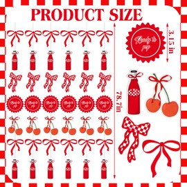 Weekgrat 6 Pieces 6.56 ft She's Ready to Pop Baby Shower Decorations Ready to Pop Banner Garland Red Gingham Streamers Coquette Soda Theme Gender Reveal Party Decorations