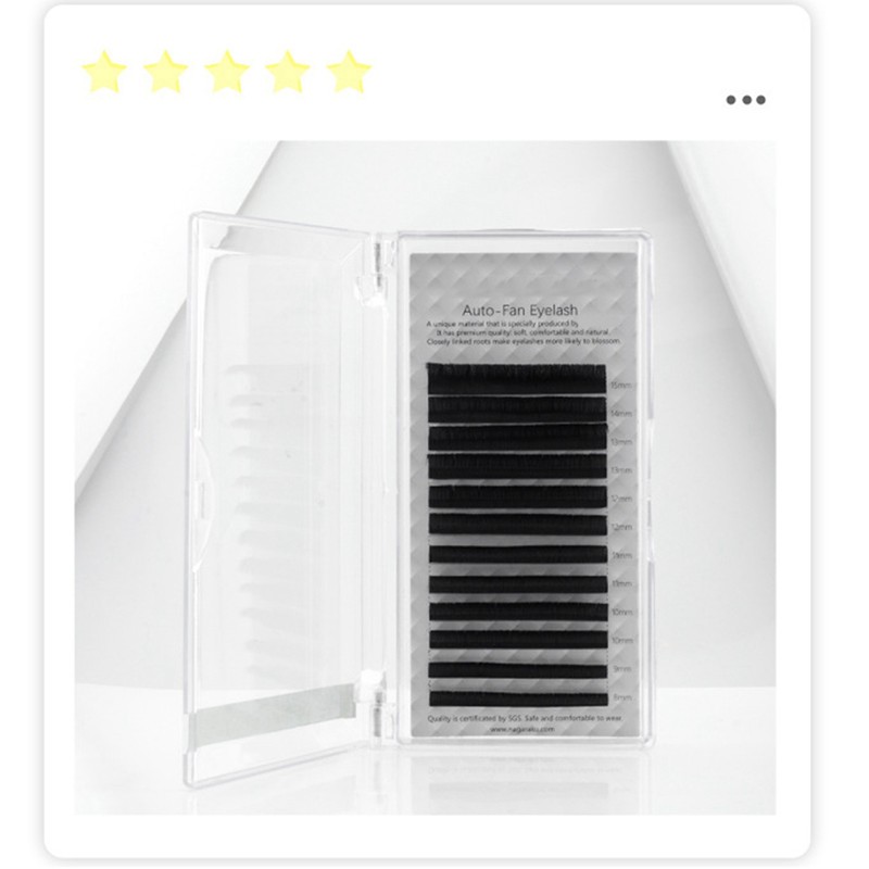 Auto Fan False Eyelashes Women Professional Salon Black Volume False