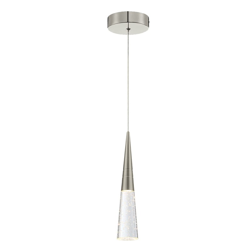JoollySun Modern Crystal Pendant Light: Brushed Nickel Mini Hanging Light
