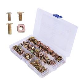 Healvian 120pcs Square Rack Mountable Cage Nuts Float Nuts Kit Box Carbon Steel