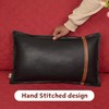 Ganloz Genuine Lambskin Leather Pillow Cover, 12x20 Inch Case for