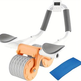 Ab Roller Wheel with Knee Mat &Timer Ab Abdominal Exercise Roller with Elbow Support Home Fitness Core Exercises Ab Roller for Abdominal Exercise Machine, Abs Workout Equipment, Dolly Core Strengthening Trainer Fitness Belly Training - Color: 4