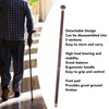 Elderly Wenge Walking Stick Elegant Ergonomic Detachable Round Grip Walking