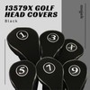 Black Golf Zipper Head Covers Driver 1 3 5 7