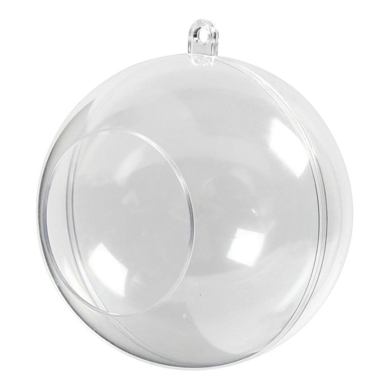 Creativ e 52139 Baubles with Opening, Transparent, 8 cm Diameter,
