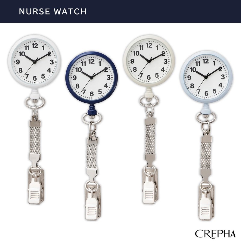 Clefer NB-AL379-BL Women's Pocket Watch, Nurse Watch, Analog Hook Chain,
