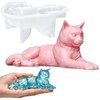 Realistic Lie Prone Cat Silicone Mold,3D Resting Kitten Figurine Mold