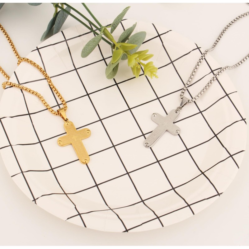 Scddboy Bible Verse Christian Lord's Prayer Cross Pendant Necklace for