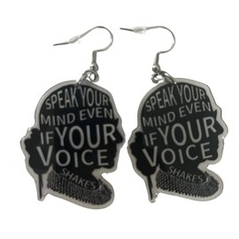 Speak Your Mind Even If Your Voice Shakes Earrings, RGB Earrings, Supreme Court Justice, Judicial Earrings