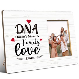 JANLAN Family Picture Frame,Family Quote Gifts,Family Portraits Frame,Family Gifts for Christmas,Family Gifts for Home Mom Dad Son Daughter,DNA Doesn't Make a Family Love Does Photo Frame