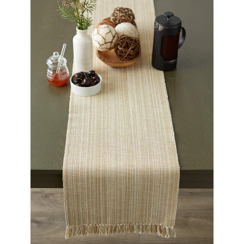 DII Tabletop Collection, Cotton, Taupe, Table Runner, 13x108