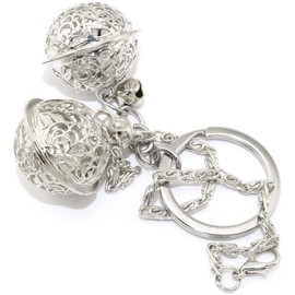 Lind Kitchen 2PCS Jingle Chain Bells and Keychain Bell, DIY Bells for Christmas Festival Decoration Pendant Keychain Hollow Bell, Home Decoration