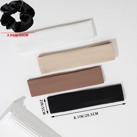 4pcs Hair Headbands and 4pcs Hair Scrunchies for Women, Elastic Sweat Yoga Hairbands,Non Slip Soft Sports Thin Headband Fashion Hair Wrap