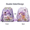12 Pcs Purple Mushroom House Drawstring Non-Woven Bag Fairy Drawstring