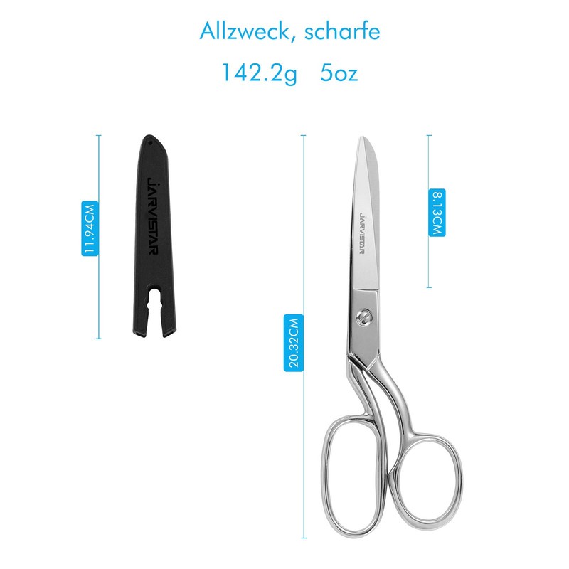JARVISTAR Professional Fabric Scissors, Sewing Scissors, Dressmaking Scissors, 20.5 cm