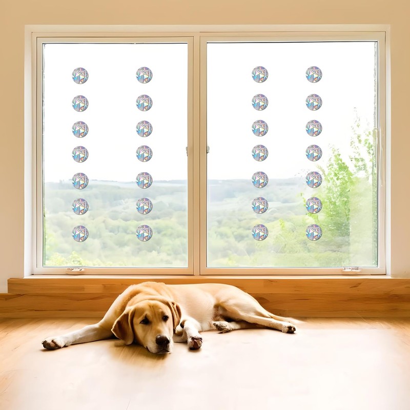 Pack of 144 Anti-Collision Prism Window Stickers for Bird Strikes,