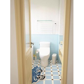 MORCART Floor Tiles, Just Stick On Floor Sheets, Place, Floor, Remake Sheet, DIY, Toilet, Bathroom, Entryway, Kitchen, Flooring Replacing Sheet, Waterproof, Non-Slip, Removable, Rental OK (7.9 x 7.9 x