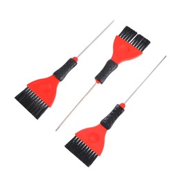 Baluue 3pcs Baked Oil Hair Color Brush Hair Dyeing Hair Coloring Brush Dye Brush Hairdressing Tool Barber Tool Hair Tint Brush Hair Dye Applicator Brush Red Plastic