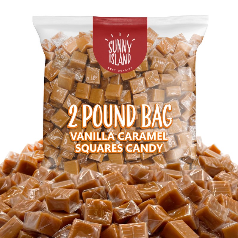 Vanilla Caramel Cubes Candy | 2-Pound Bulk Pack | Individually